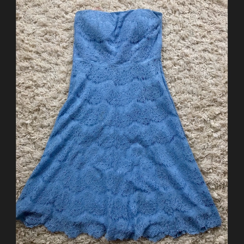 Strapless Baby Blue Dress